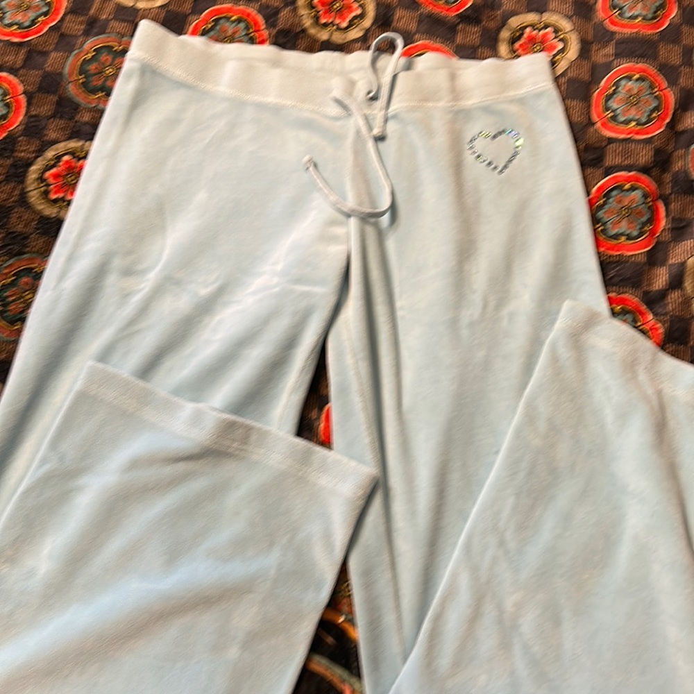 Juicy Courture powder blue warm up pants size large